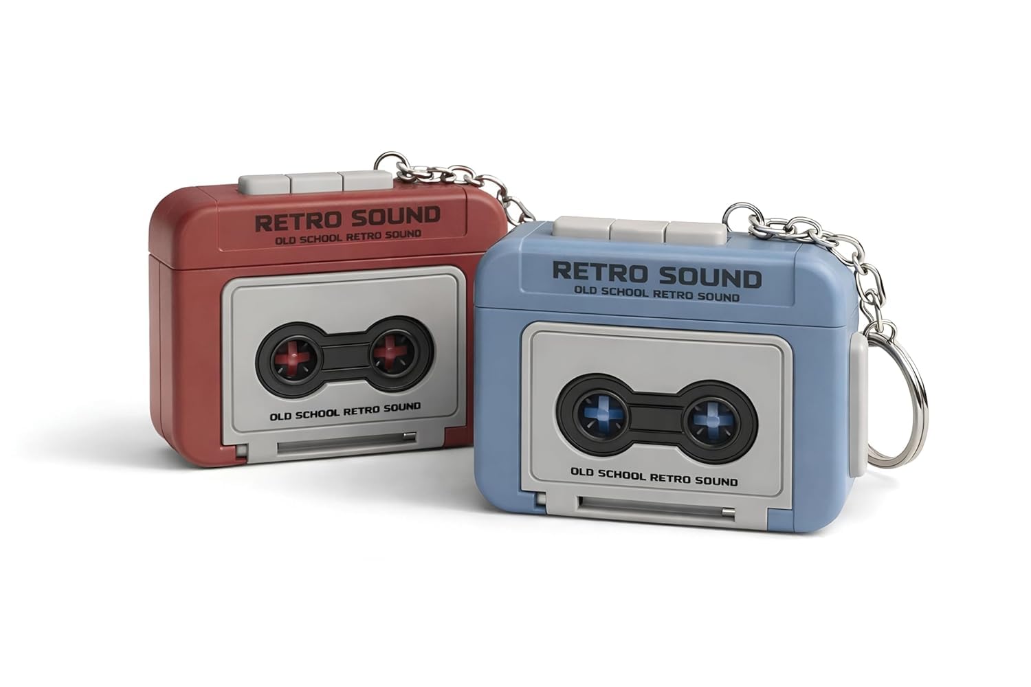 Retro Sound Voice Recorder Keychain – Mini Cassette Style Voice Message Recordr with Playback, Portable Keychain Audio Recording Gadget, Gifting Keychains, Pack of 1
