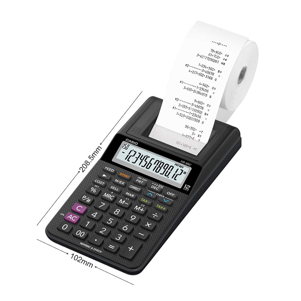 Casio HR-8RC-BK 150 Steps Check & Correct Printing Financial Calculator with Reprint Feature,Black