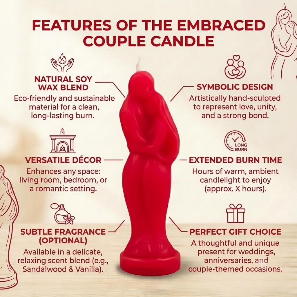 Couple Candle | Healing & Relaxation Magic Candle | Soy Wax for Aromatherapy, Stress Relief, Meditation & Romantic Ambiance | Long-Lasting Burn | (Grey)